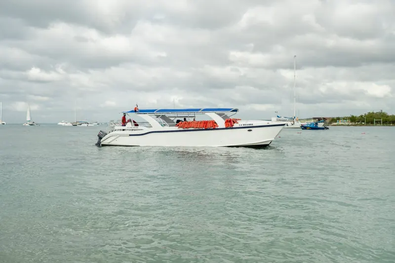 Speedboat on calm water