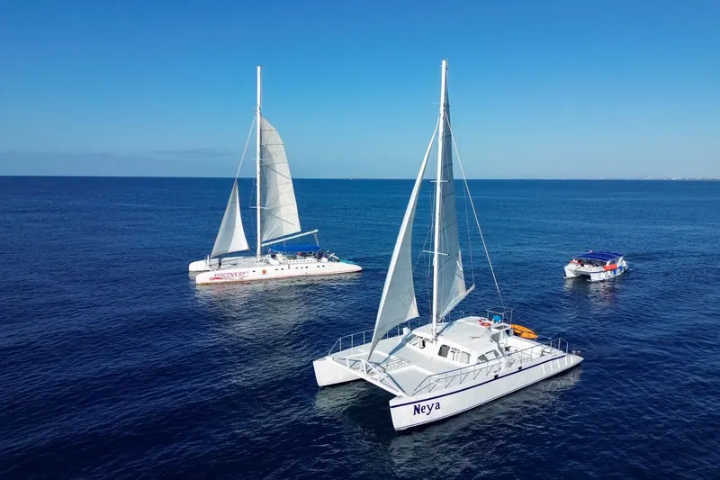 Two catamarans on the Caribbean Sea