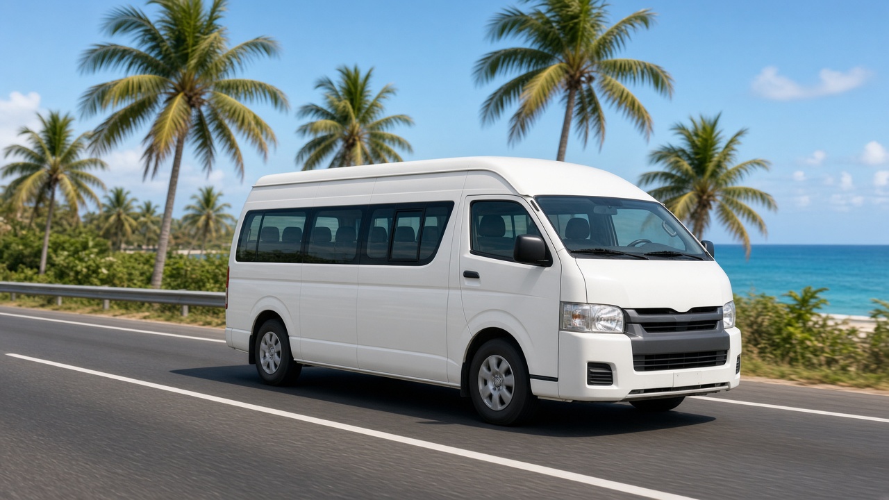 Van en carretera tropical